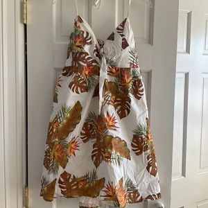 Tie front halter neck dress